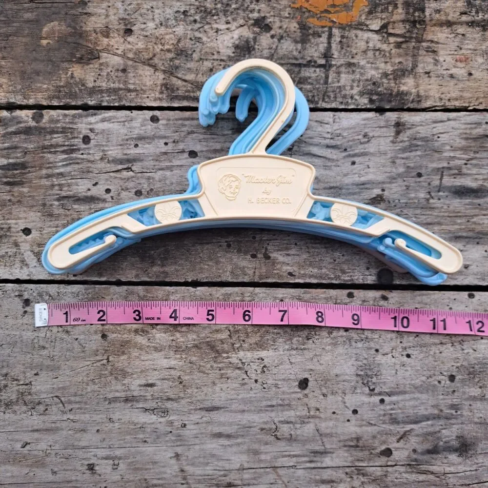 Vintage 1950s Set Of 9 Baby World  Co Clothes Hangers Bambi Carousel Circus Blue